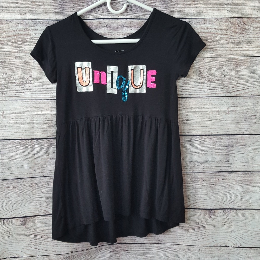 JUSTICE Black A-Line Tunic, Unique